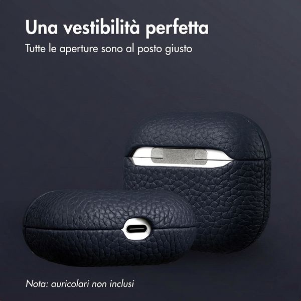 Accezz Cover in vera pelle  Apple Airpods 3 - Blu scuro