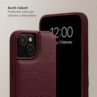 Selencia Cover per telefono Nova con cordino e portacarte Apple iPhone 15 - Bold Burgundy