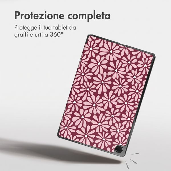 imoshion Cover Trifold Design Samsung Galaxy Tab A11 Plus / A9 Plus - Bloom Love Blush