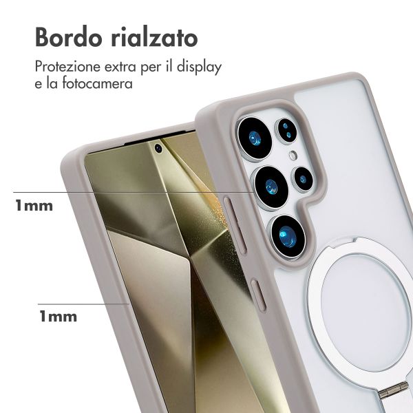 Accezz Cover con anello e supporto con MagSafe Samsung Galaxy S25 Ultra - Grigio