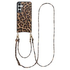 Selencia Cover per telefono Nova con cordino e portacarte Samsung Galaxy S25 / S24 - Leopard