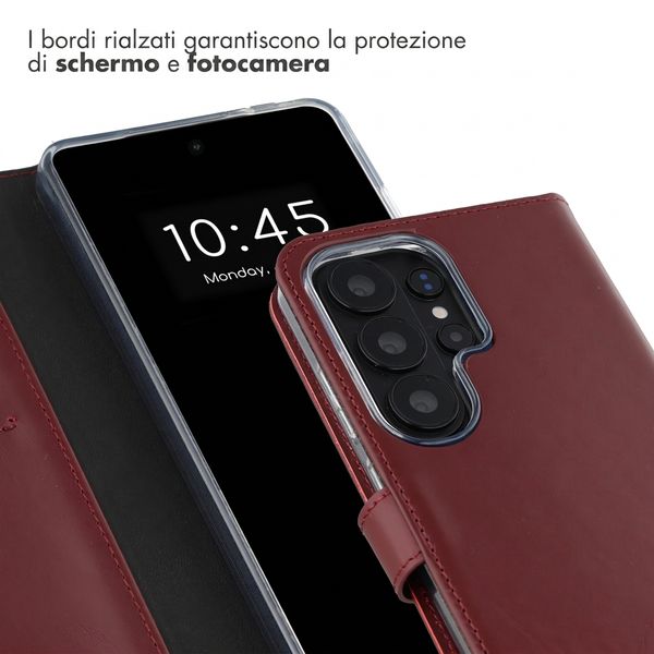Selencia Cover a libro in vera pelle Samsung Galaxy S26 Ultra - Burgundy