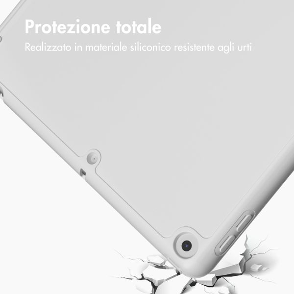 Accezz Cover a libro in silicone Smart Apple iPad 9 (2021) 10.2 pollici / iPad 8 (2020) 10.2 pollici / iPad 7 (2019) 10.2 pollici - Grigio