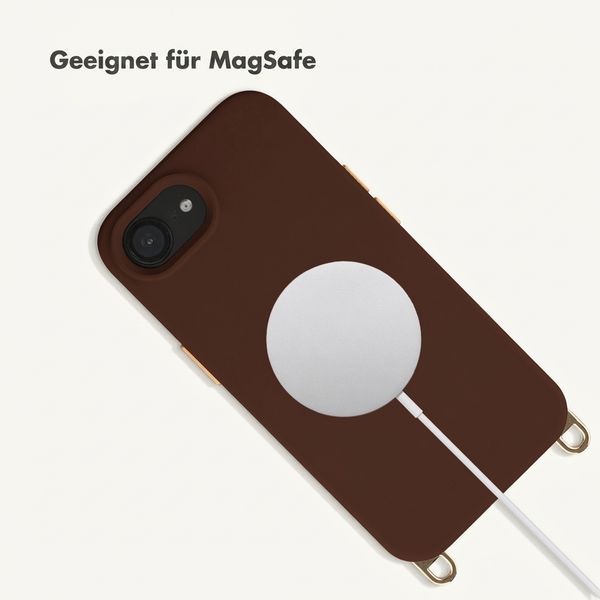 Selencia Rivièra MagSafe Backcover met afneembare haakjes Apple iPhone 17e / 16e - Choco Brown