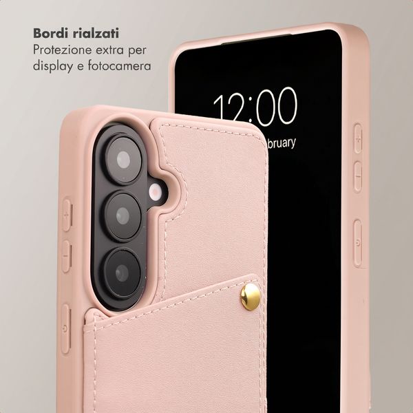 Selencia Cover per telefono Nova con cordino e portacarte Samsung Galaxy S26 - Dusty Rose