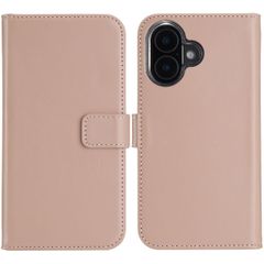 Selencia Cover a libro in vera pelle Apple iPhone 16 - Dusty Pink