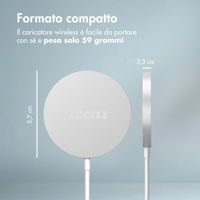 Accezz Caricabatterie Wireless USB-C - Caricatore Senza Fili MagSafe e Qi2 - 1 metro - Bianco