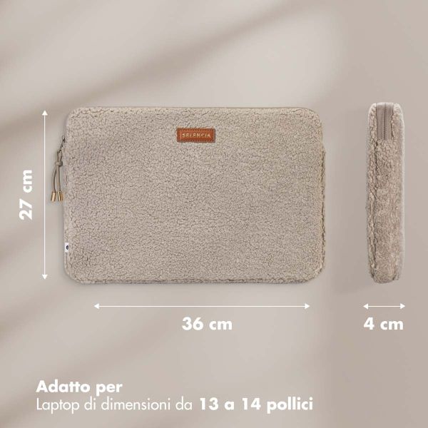 Selencia Cover Teddy per laptop 13-14 pollici - Laptopsleeve - Sand