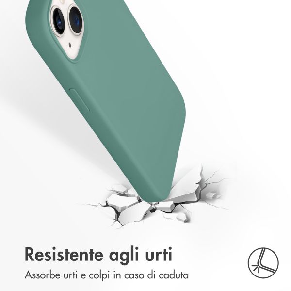 Accezz Cover in silicone liquido con MagSafe Apple iPhone 14 / 13 - Verde scuro