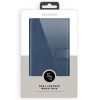 Selencia Cover a libro in vera pelle Samsung Galaxy S24 Plus - Blu scuro