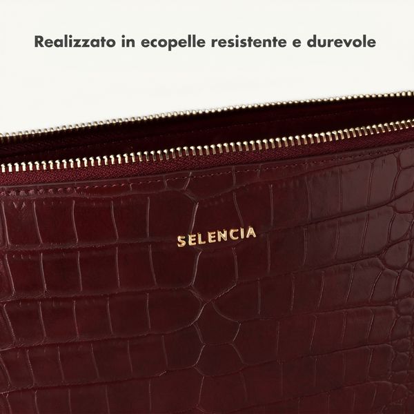 Selencia Cover per laptop Croco 11 pollici - Burgundy