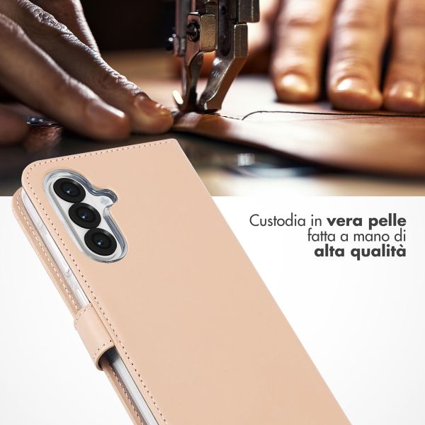 Selencia Cover a libro in vera pelle Samsung Galaxy A36 / A56 - Rosa