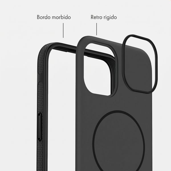 imoshion Cover posteriore Color con Thin MagSafe Ring Apple iPhone 14 / 13 - Nero