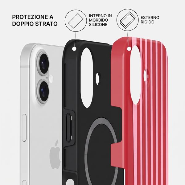Burga Cover Posteriore Resistente con MagSafe Apple iPhone 16 - Strawberry Jam