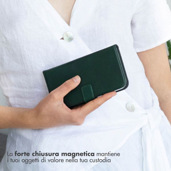 Selencia Cover a libro in vera pelle Apple iPhone 12 Mini - Verde