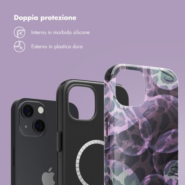 Selencia Cover posteriore Vivid con MagSafe Apple iPhone 13 - Leo Bubble Green