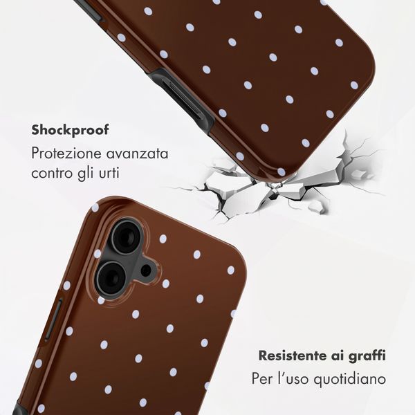 Selencia Cover Posteriore Vivid Apple iPhone 16 - Happy Dots Chocolate