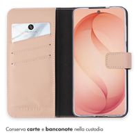 Selencia Cover a libro in vera pelle Samsung Galaxy S26 Plus - Dusty Pink
