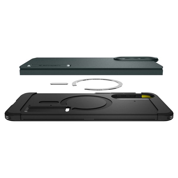 Spigen Cover Posteriore Corazzata Tough con MagSafe Samsung Galaxy S25 Edge - Abyss Green