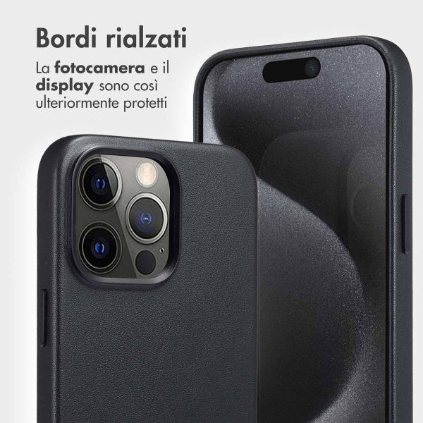 Accezz Cover in pelle 2 in 1 con MagSafe Apple iPhone 15 Pro Max - Onyx Black