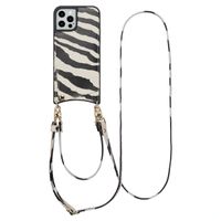Selencia Cover per telefono Nova con cordino e portacarte Apple iPhone 12 (Pro) - Zazzy Zebra