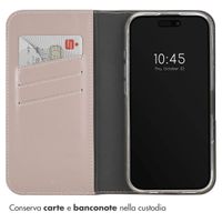 Selencia Cover a libro in vera pelle Apple iPhone 16 Pro Max - Dusty Pink