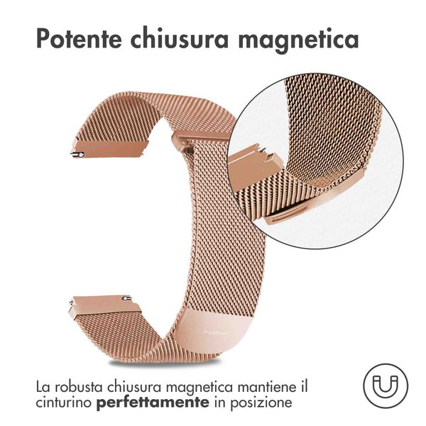imoshion Cinturino milanese magnetico  - Attacco universale 20 mm - Taglia M - Oro rosa