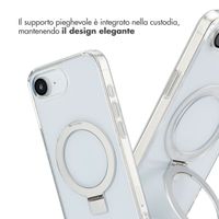 Accezz Cover con anello e supporto con MagSafe Apple iPhone 17e / 16e - Trasparente