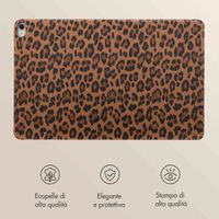 Selencia Libreria Sabi con stampa leopardata Apple iPad Air 11 pollici (2026) M4 / (2025) M3 / (2024) M2 / Air 5 (2022) / Air 4 (2020) - Mocha Brown