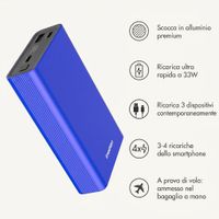 imoshion Powerbank in alluminio Ultra Series 20.000 mAh - Ricarica rapida fino a 33 watt - Cobalt Blue