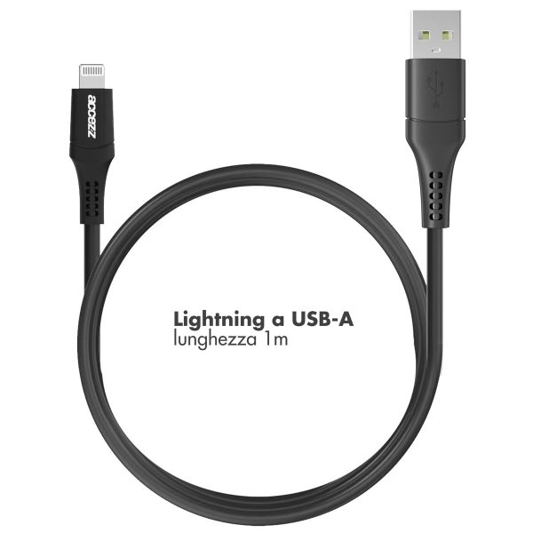 Accezz Cavo Lightning a USB – certificazione MFi – 1 metro – Nero