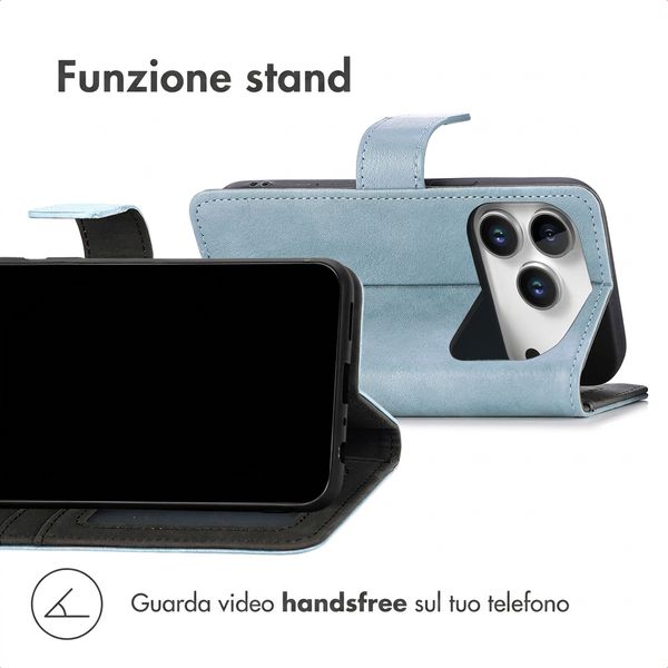 imoshion Cover a libro di Lusso Apple iPhone 18 Pro / 17 Pro - Azzurro