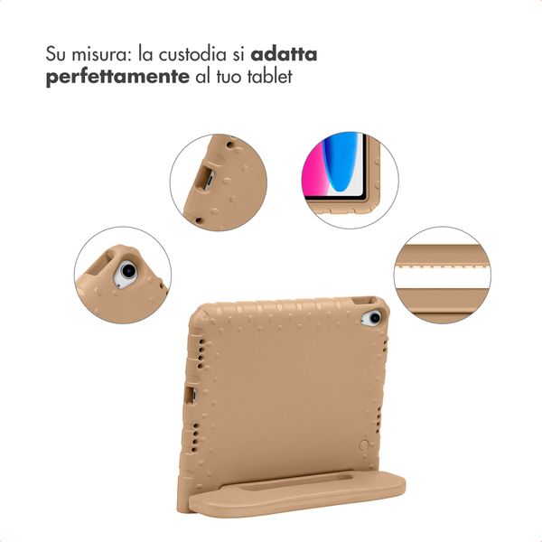 imoshion Cover Posteriore Kidsproof con Maniglia Apple iPad 11 (2025) 11 pollici A16 / iPad 10 (2022) 10.9 pollici - Beige