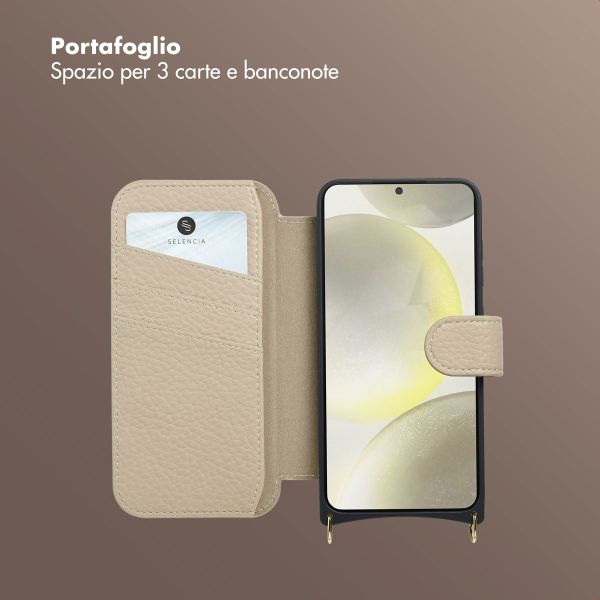 Selencia Cover Riva con MagSafe e cordino Samsung Galaxy S25 / S24 - Beige