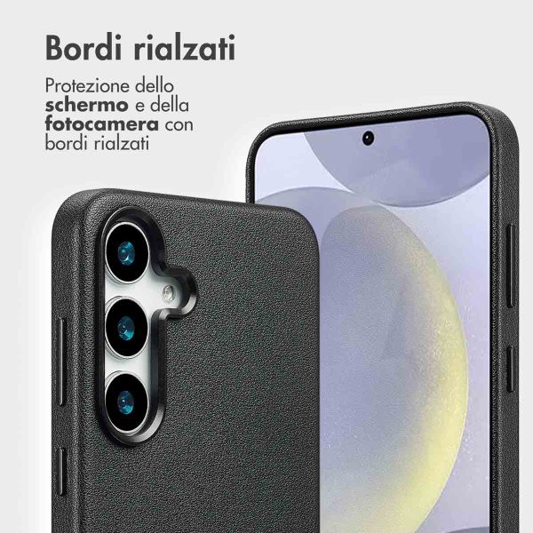 Accezz Cover in pelle 2 in 1 con MagSafe Samsung Galaxy S25 Plus - Onyx Black