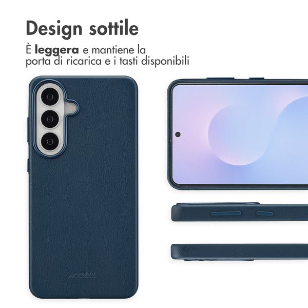 Accezz Cover in Pelle con MagSafe Samsung Galaxy S26 Plus - Nightfall Blue