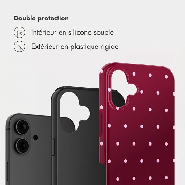 Selencia Vivid Backcover Apple iPhone 16 - Happy Dots Burgundy