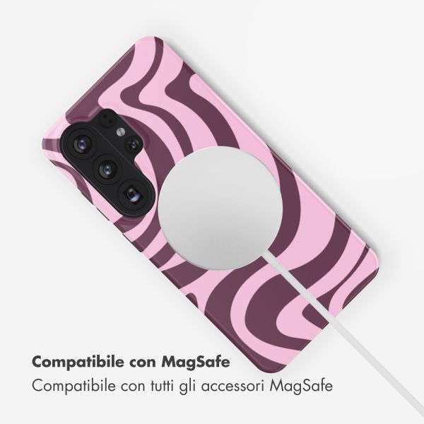 Selencia Cover posteriore Vivid con MagSafe Samsung Galaxy S26 Ultra - Wavy Swirl Pink Plum