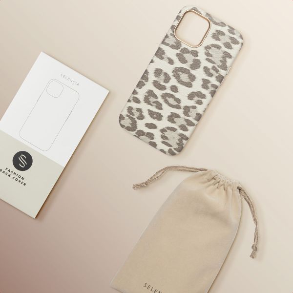 Selencia Cover Sabi Stampa pantera con MagSafe Apple iPhone 12 (Pro) - Soft Ivory