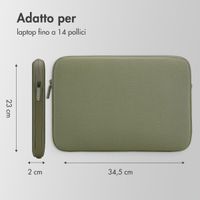 Accezz Cover per laptop 13-14 pollici - Laptopsleeve - Verde