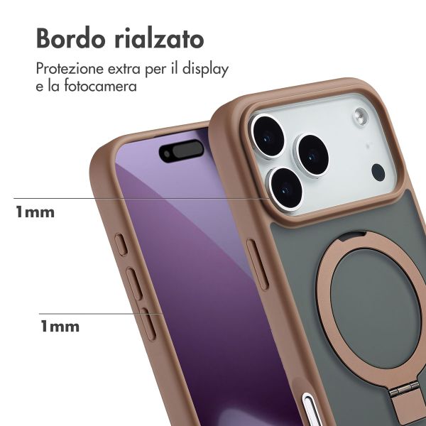 Accezz Cover con anello e supporto con MagSafe Apple iPhone 17 Pro Max - Marrone
