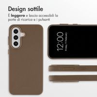 Accezz Cover in Pelle con MagSafe Samsung Galaxy A57 (5G) - Marrone caffè