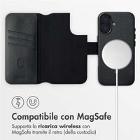 Accezz Cover in pelle 2 in 1 con MagSafe Apple iPhone 16 - Onyx Black