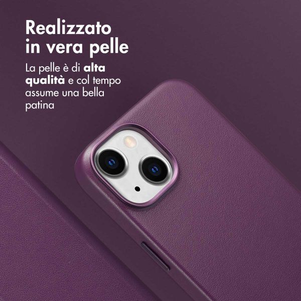 Accezz Cover in pelle 2 in 1 con MagSafe Apple iPhone 14 - Heath Purple