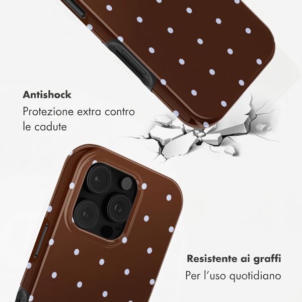 Selencia Cover Posteriore Vivid Apple iPhone 16 Pro Max - Happy Dots Chocolate