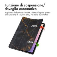 imoshion Cover Trifold Design Samsung Galaxy Tab S11 - Black Marble