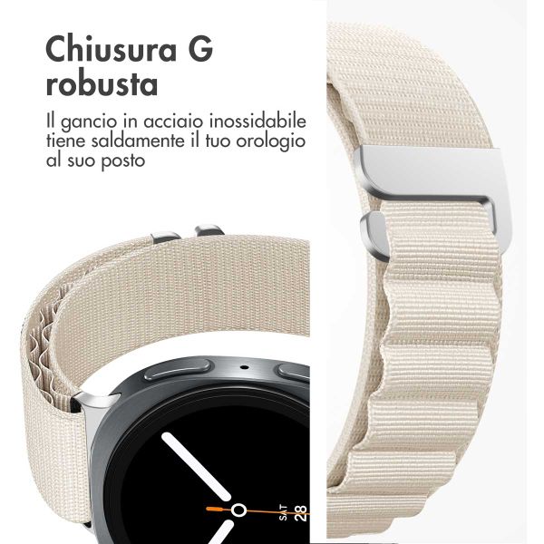 imoshion Cinturino in nylon Alpine Samsung Galaxy Watch 8 (40/44mm) / Classic (46mm) - Bianco