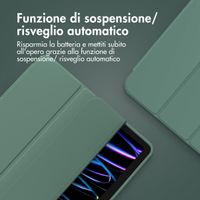 Accezz Cover a libro in silicone Smart Apple iPad Air 11 pollici (2026) M4 / (2025) M3 / (2024) M2 / Air 5 (2022) / Air 4 (2020) - Verde scuro