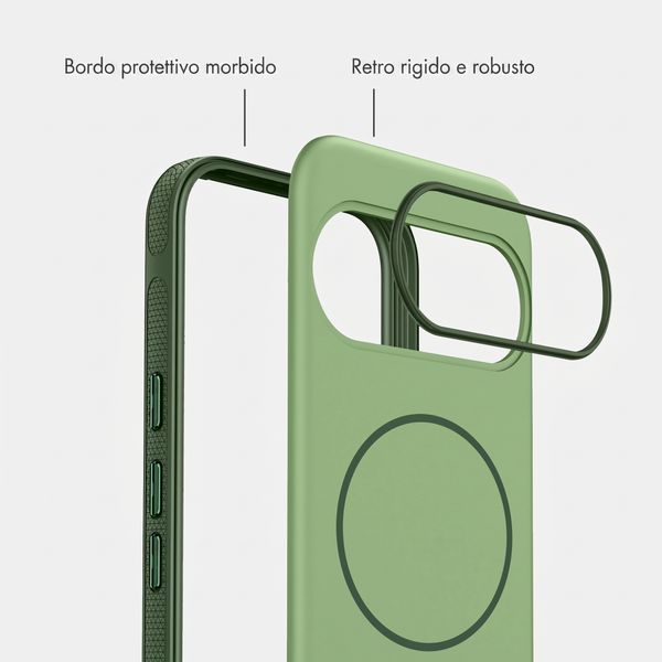 imoshion Cover posteriore Color con Thin MagSafe Ring Google Pixel 11 / 11 Pro / 10 / 10 Pro - Verde scuro