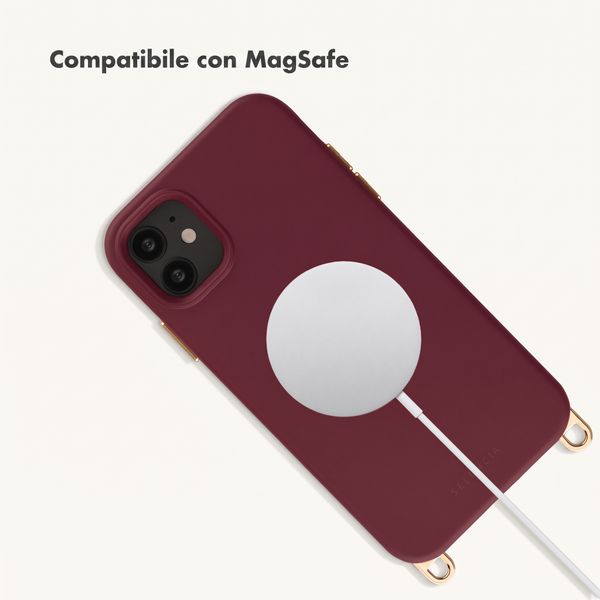 Selencia Cover posteriore Rivièra con MagSafe con ganci rimovibili Apple iPhone 11 - Bold Burgundy